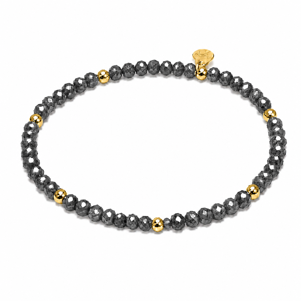FACETTARMBAND -ELLA- DUNKELGRAU