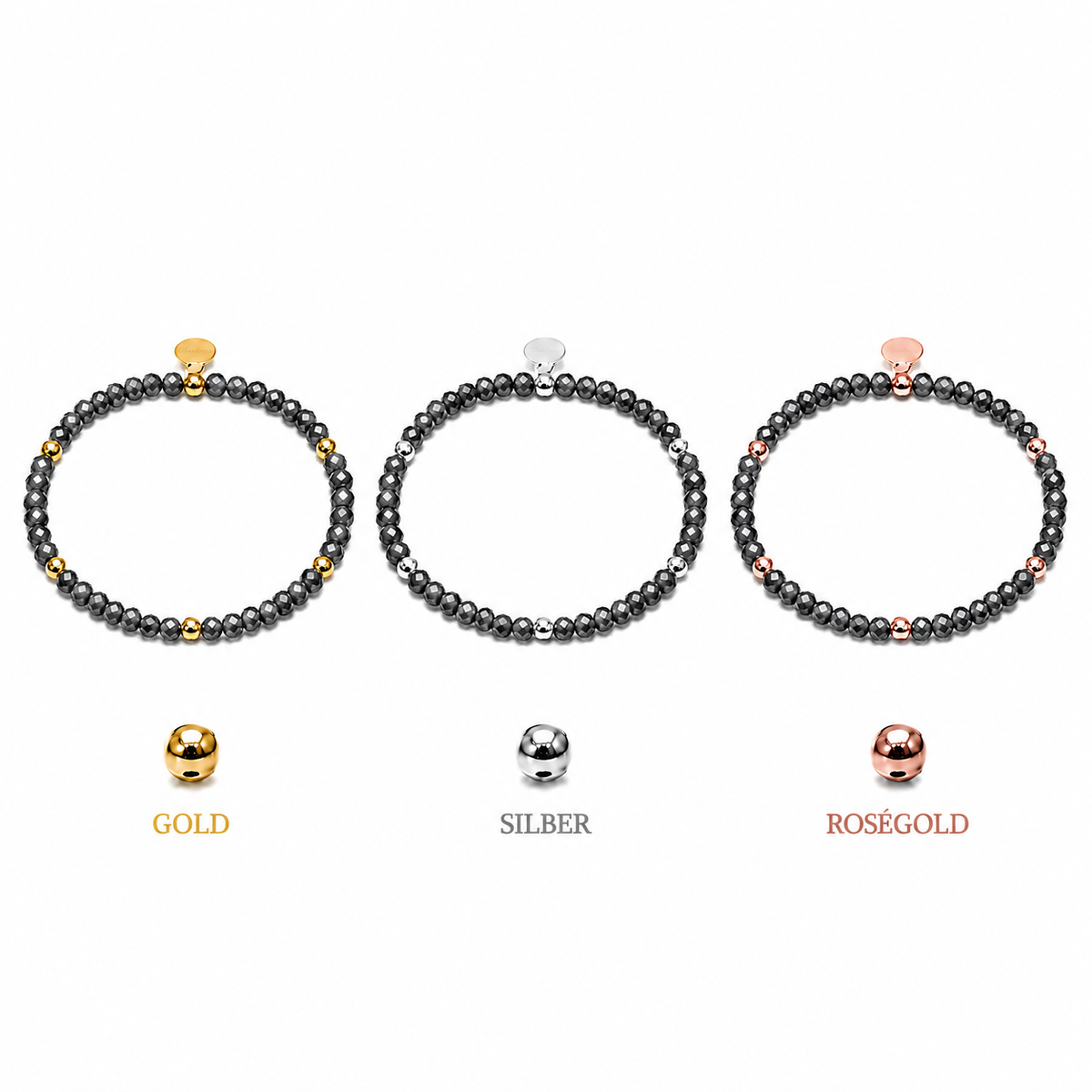 FACETTARMBAND -ELLA- DUNKELGRAU