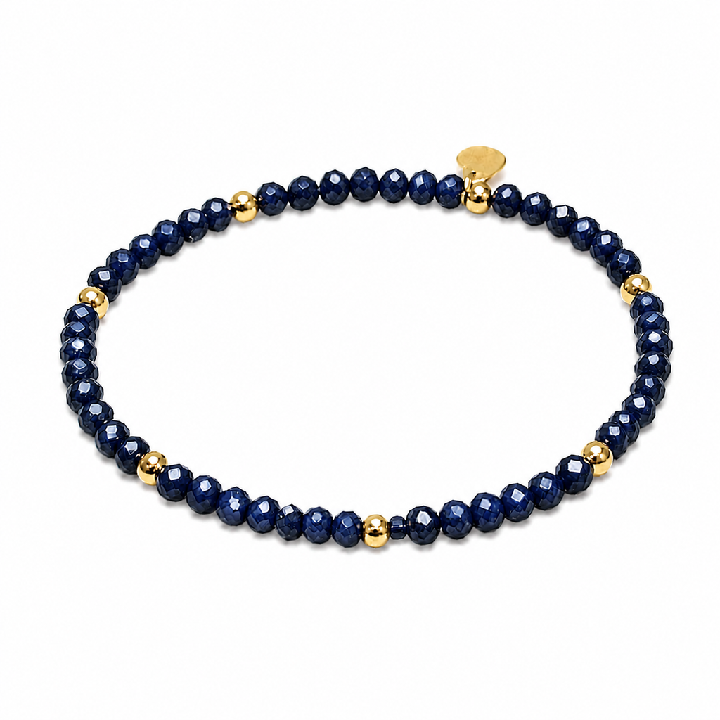 FACETTARMBAND -ELLA- DUNKELBLAU
