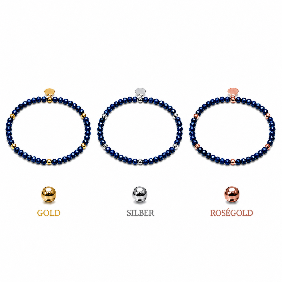 FACETTARMBAND -ELLA- DUNKELBLAU