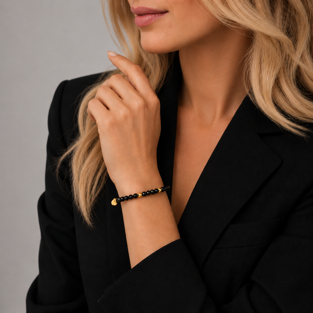 FACETTARMBAND -ELLA- SCHWARZ