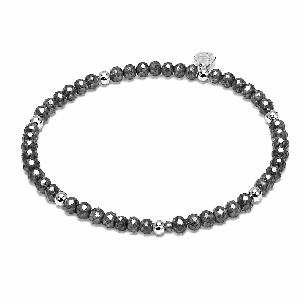 FACETTARMBAND -ELLA- DUNKELGRAU