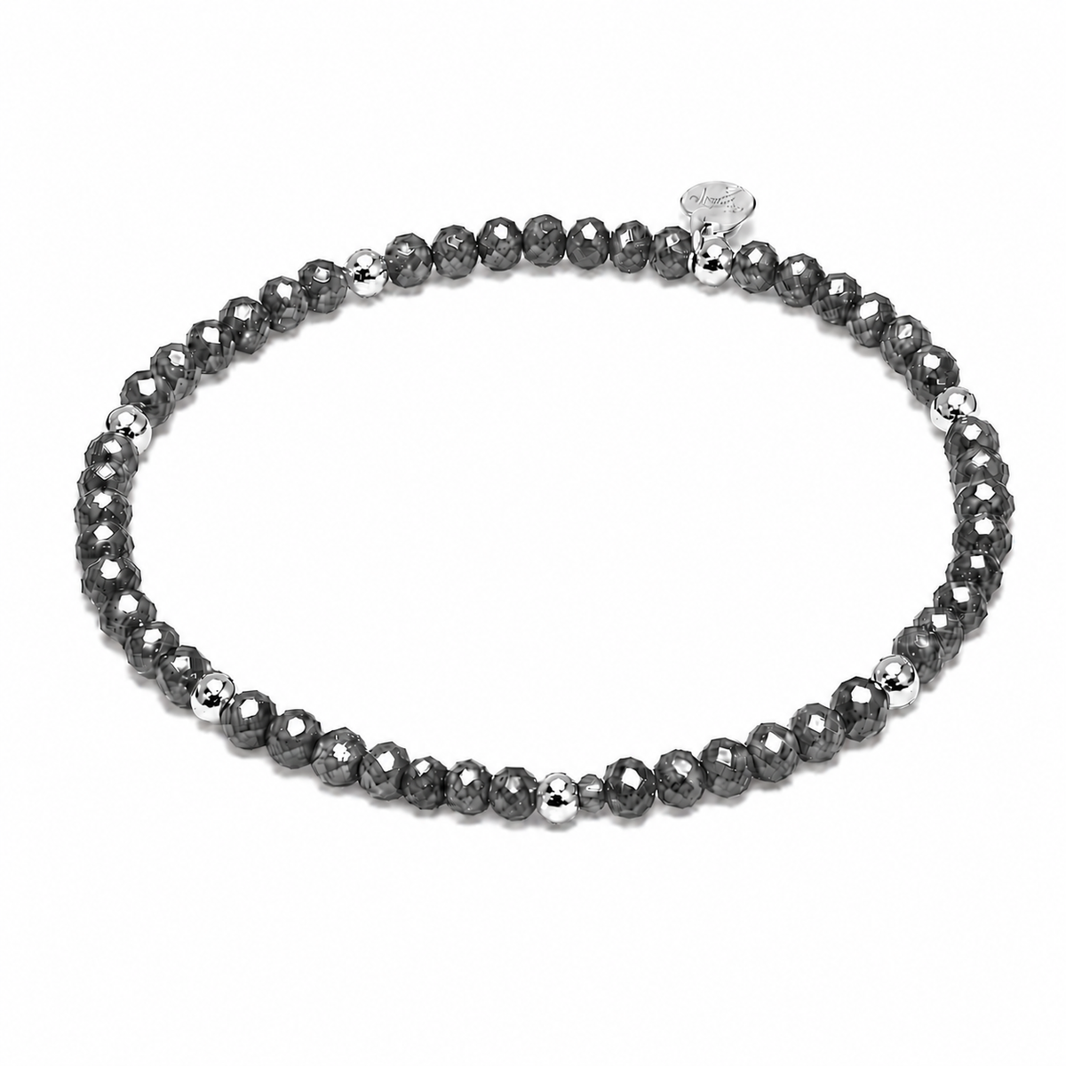 FACETTARMBAND -ELLA- DUNKELGRAU