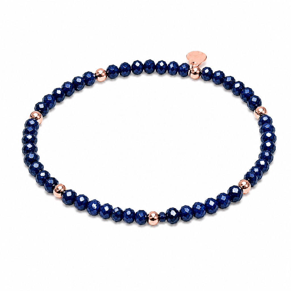 FACETTARMBAND -ELLA- DUNKELBLAU