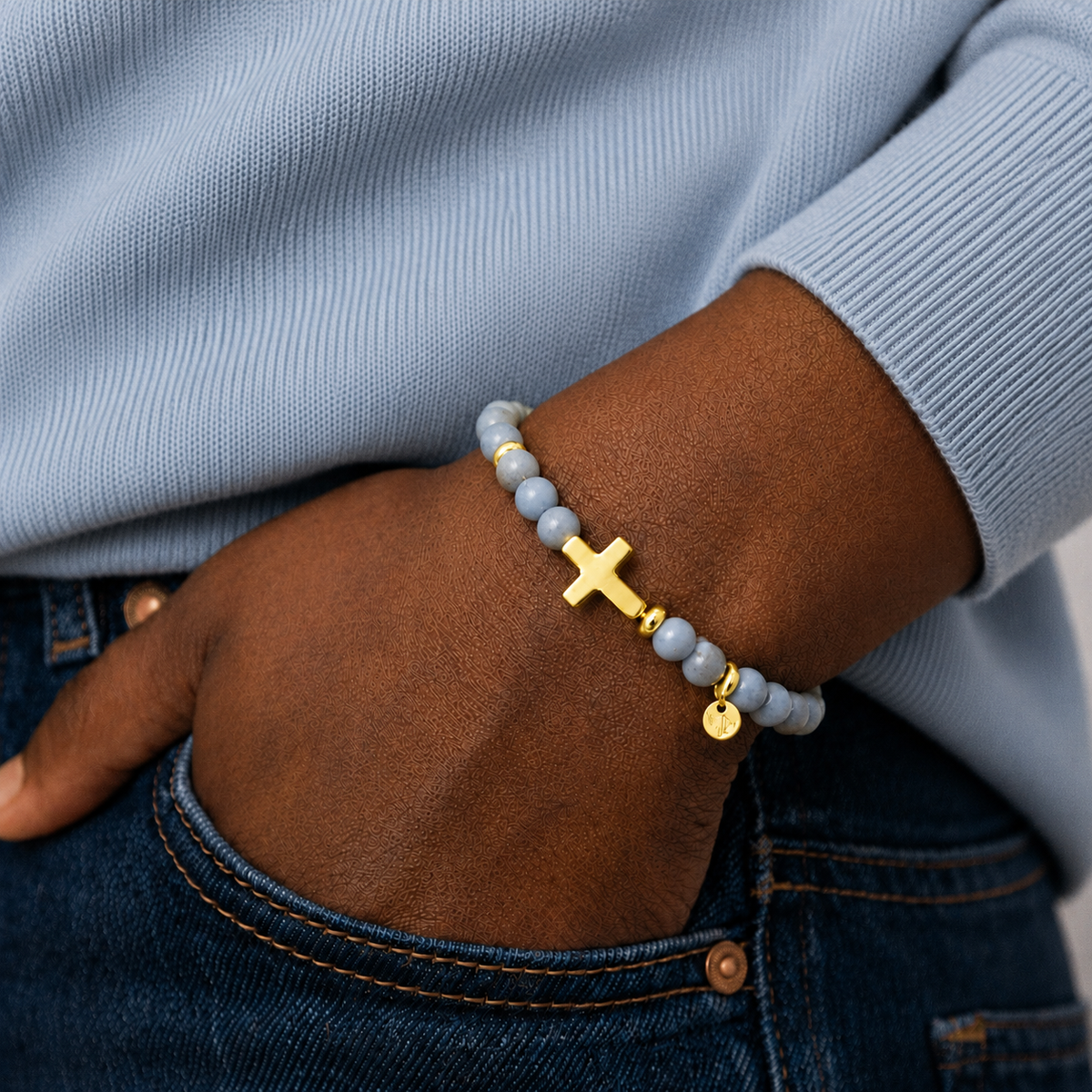 ARMBAND -JEAN- HELLBLAU